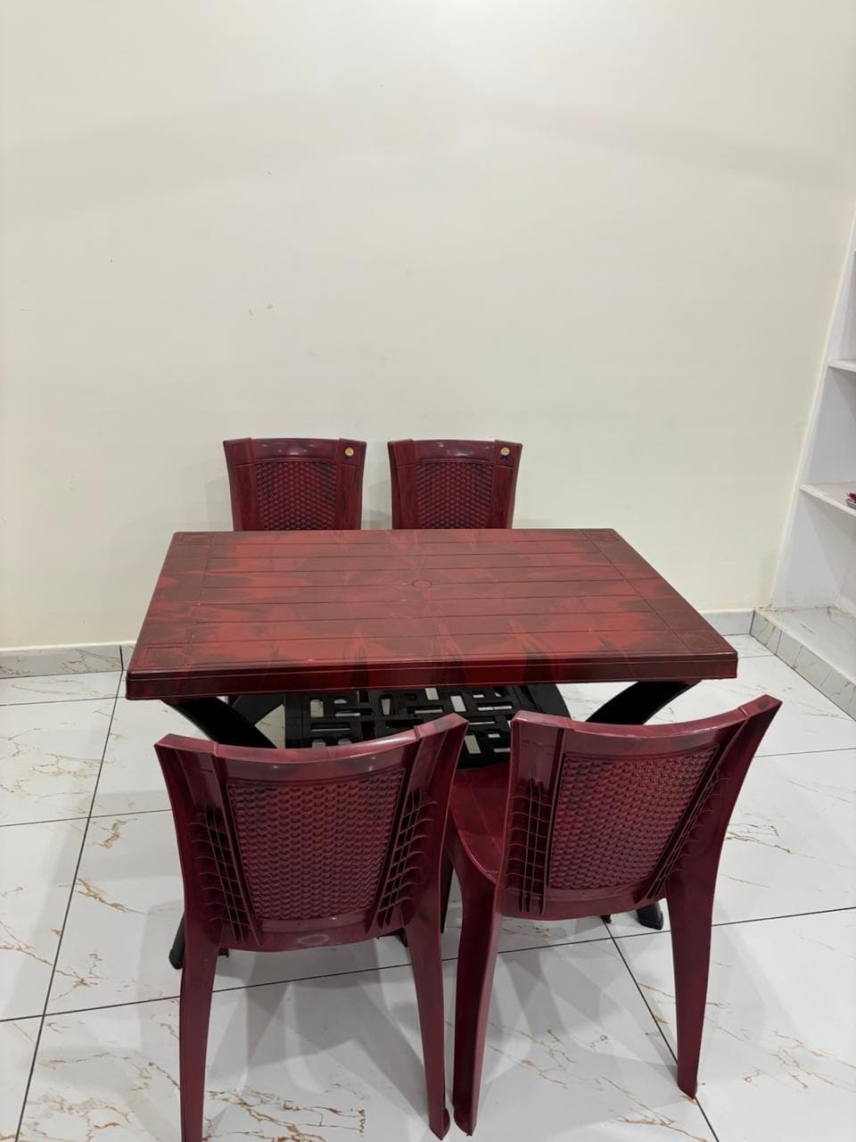Dining table and chairs for shared meals